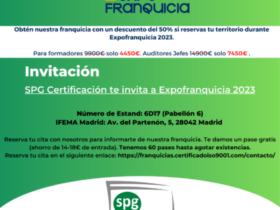 SPG Certificación invita a participar en Expofranquicia 2023