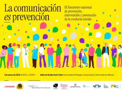 Más de 100 profesionales abordarán los retos en prevención del suicidio desde la comunicación en València