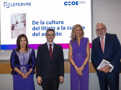 Lefebvre presenta «De la cultura del litigio a la cultura del acuerdo» con la participación del Ministerio de Justicia, CEOE y destacados líderes de la sociedad civil española