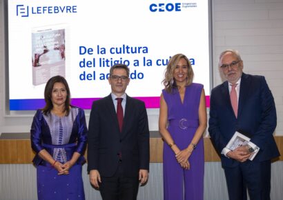 Lefebvre presenta «De la cultura del litigio a la cultura del acuerdo» con la participación del Ministerio de Justicia, CEOE y destacados líderes de la sociedad civil española