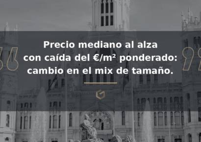 El precio mediano de oficinas y edificios comerciales en Madrid sube un 7,7%, mientras cae el promedio