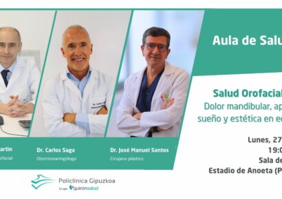 Expertos de Policlínica Gipuzkoa ofrecen una charla sobre las nuevas técnicas quirúrgicas con 3D y los tratamientos para mejorar la salud mandibular y el equilibrio facial