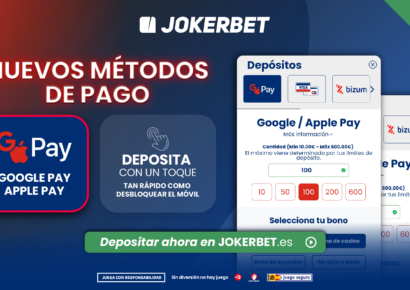JOKERBET incorpora nuevos métodos de depósito instantáneos con Google Pay y Apple Pay