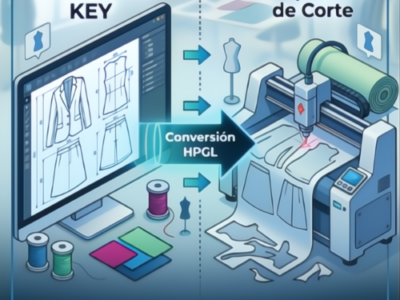 Patroneo KEY implementa la conversión HPGL del patronaje digital de moda para las maquinarias de corte