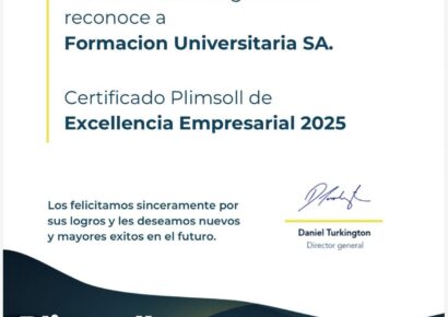 El Grupo Educativo Formación Universitaria reconocido con el Certificado Plimsoll de Excelencia Empresarial 2025